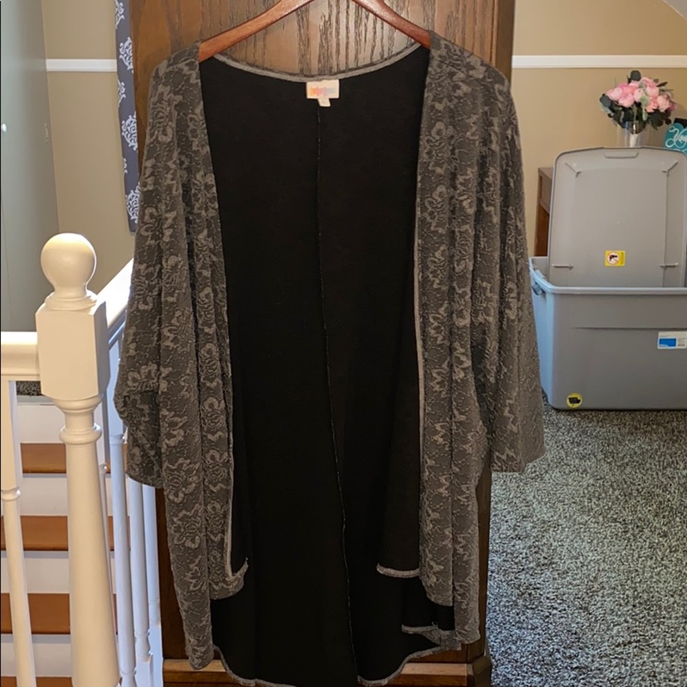 Grey Floral Lularoe Shirley